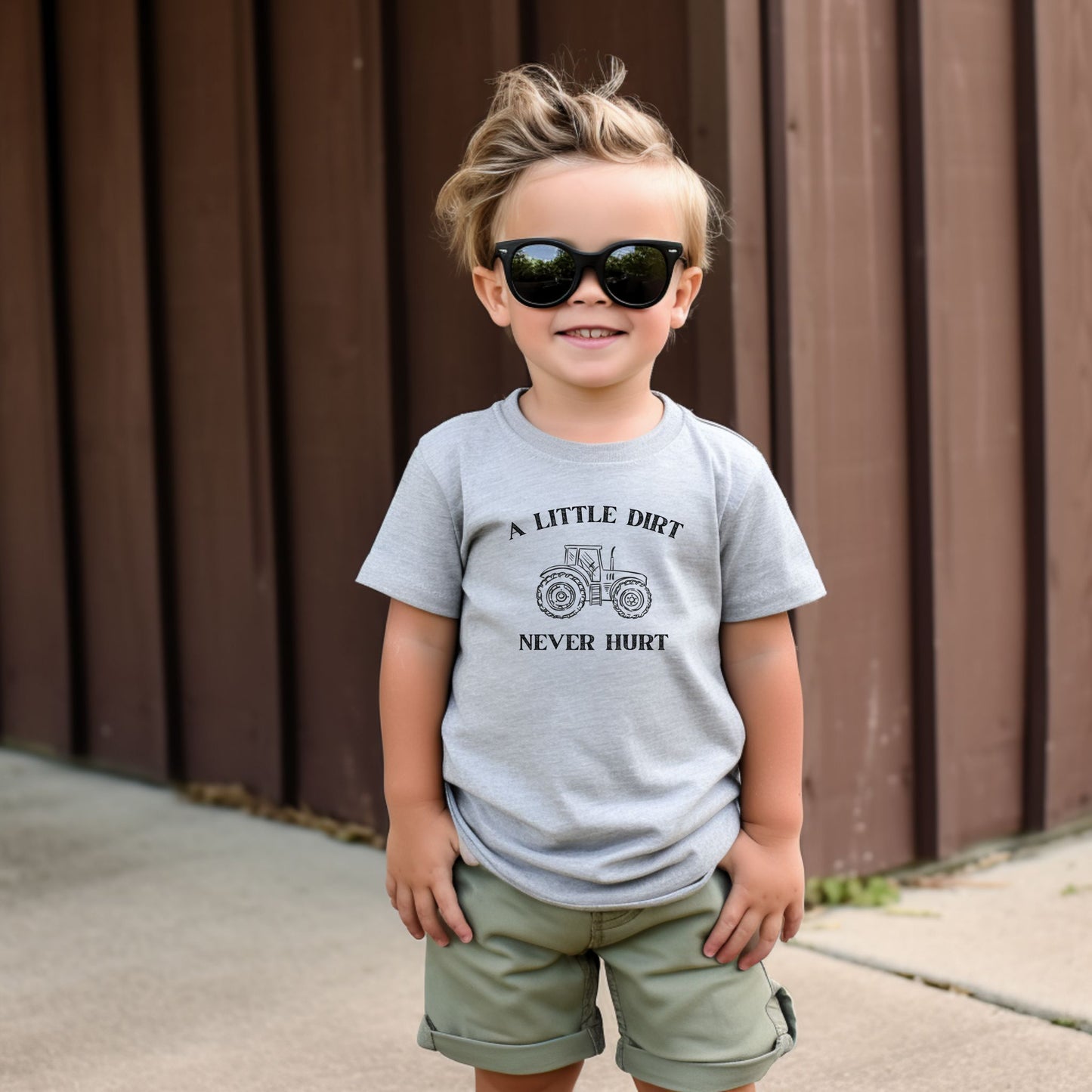 A Little Dirt Never Hurt Toddler T-Shirt – Tractor Farm Tee