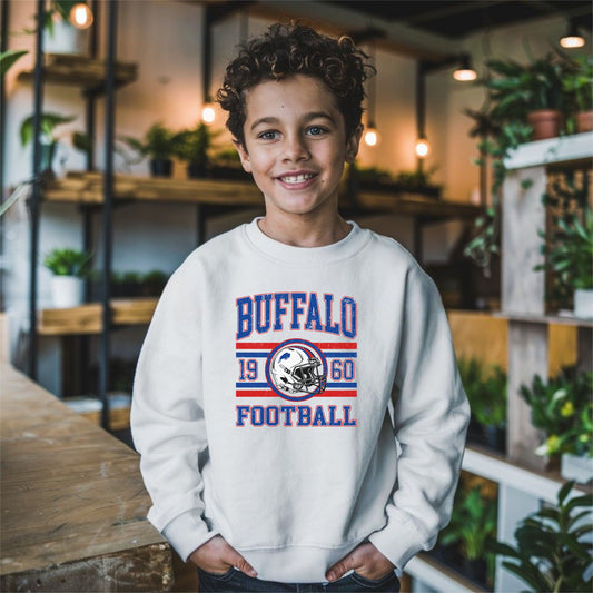 Buffalo Football Youth Sweatshirt – 1960 Vintage Stripe Design