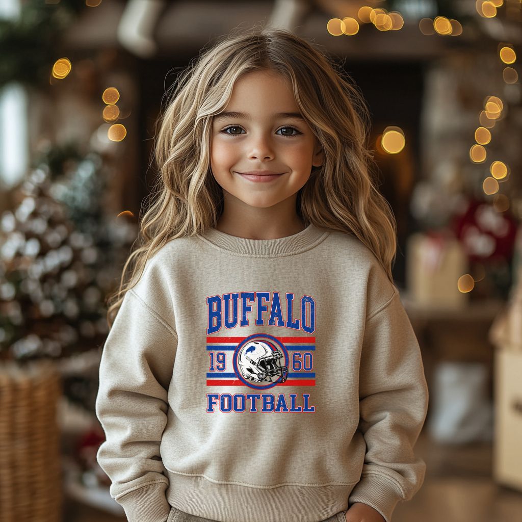 Buffalo Football Toddler Sweatshirt – 1960 Vintage Stripe Design