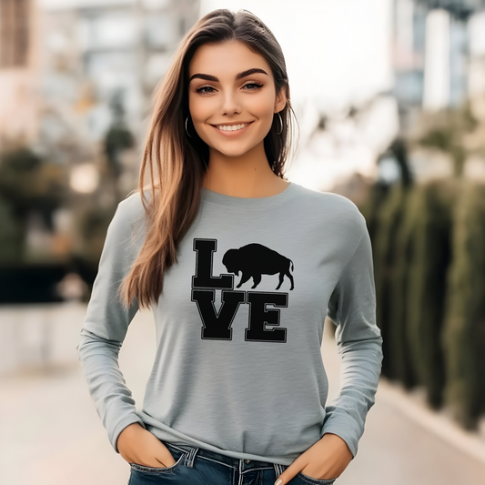 Buffalo Love Long Sleeve T-Shirt – Gildan 2400 Tee