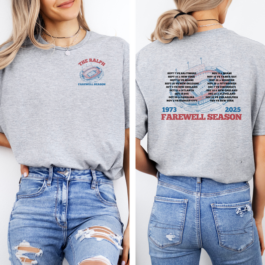 Farewell Season 1973–2025 Buffalo Football Stadium T-Shirt (Front & Back Print)