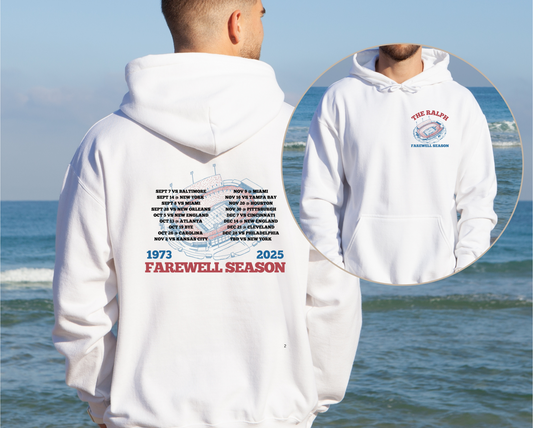 Farewell Season 1973–2025 Buffalo Stadium Hoodie (Front & Back Print)