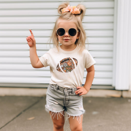 Floral Football Toddler T-Shirt