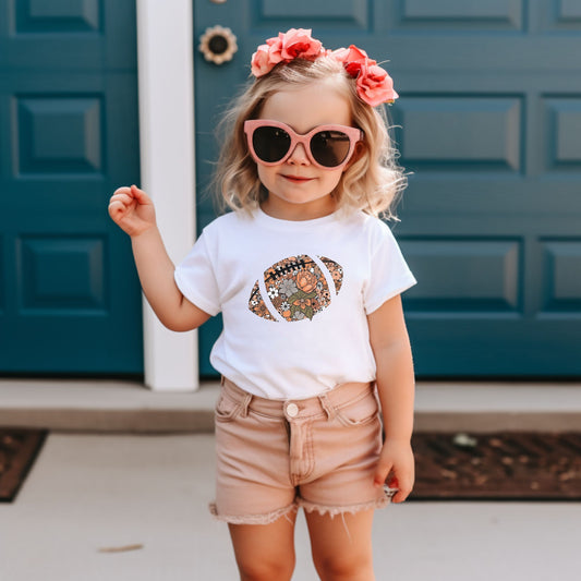 Floral Football Toddler T-Shirt