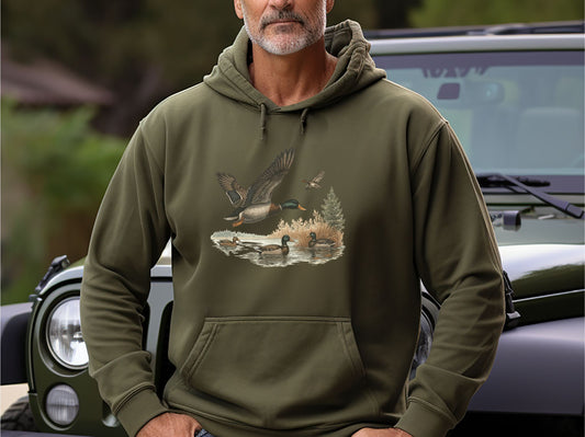 Duck Hunting Scene Hoodie – Gildan 18500